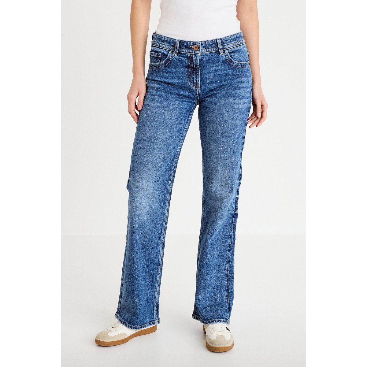 Jean bootcut taille basse denim double stone, CACHE CACHE
