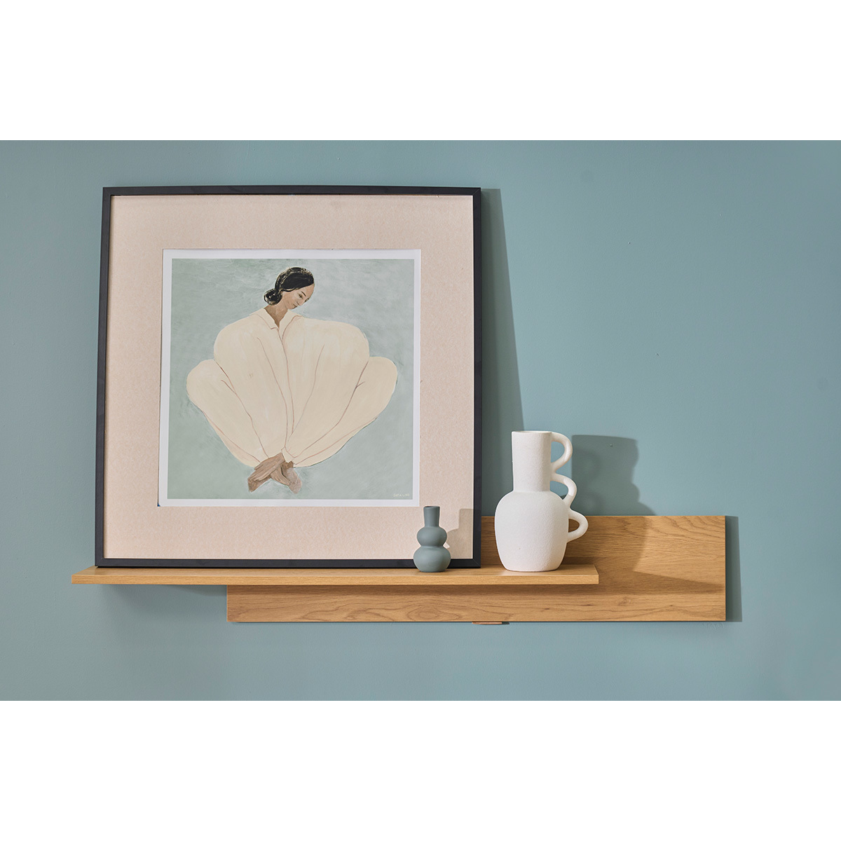 Etagère murale finition bois clair chêne L120 cm CIME chêne clair, MILIBOO