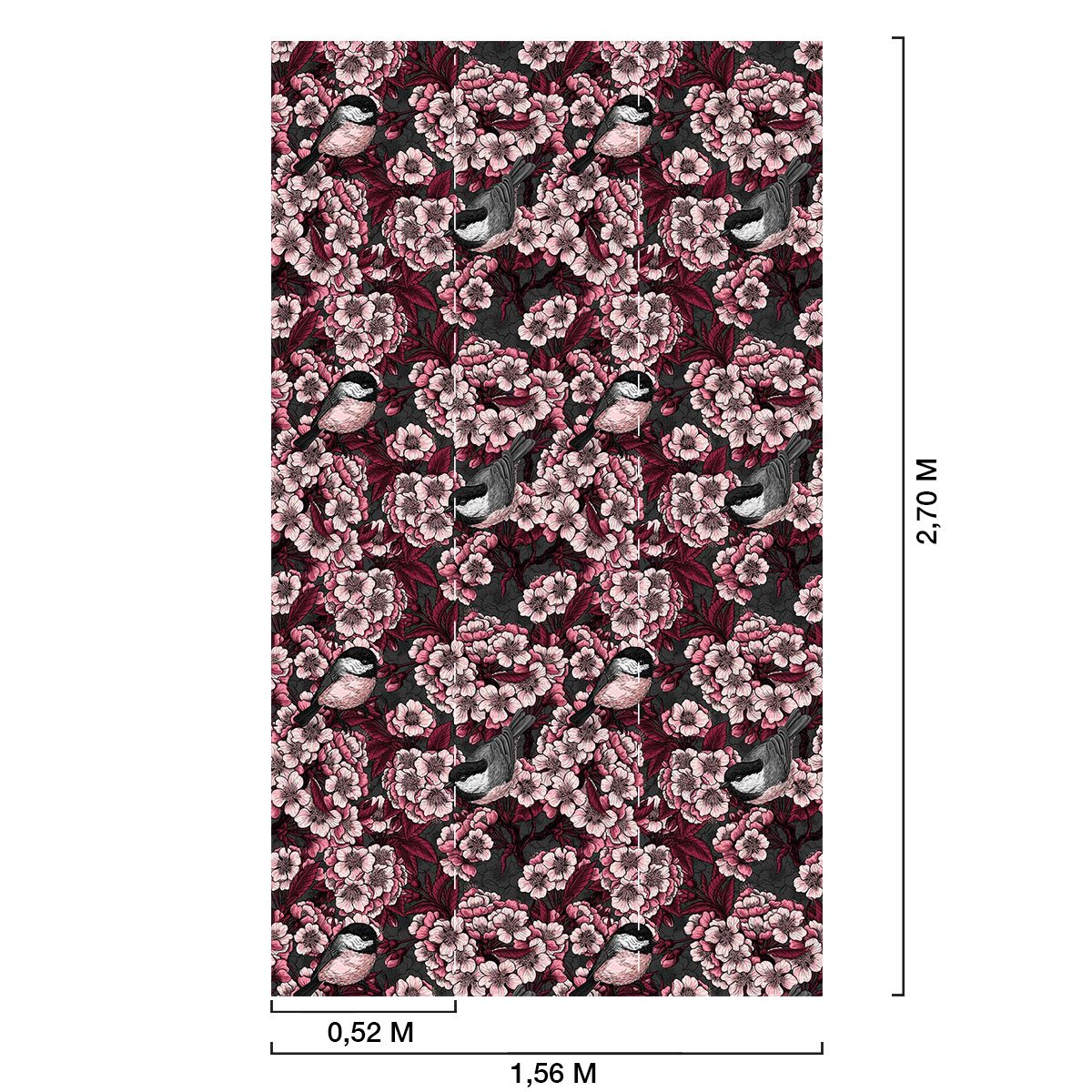 Papier peint jardin de cerisiers intissé, HEXOA