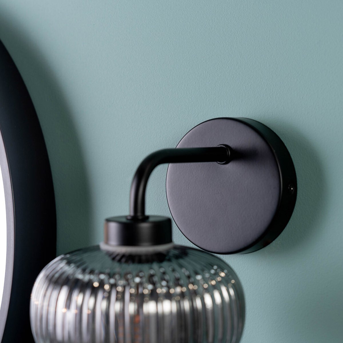 Arran Bathroom Wall Light in Matte Black black, SO'HOME