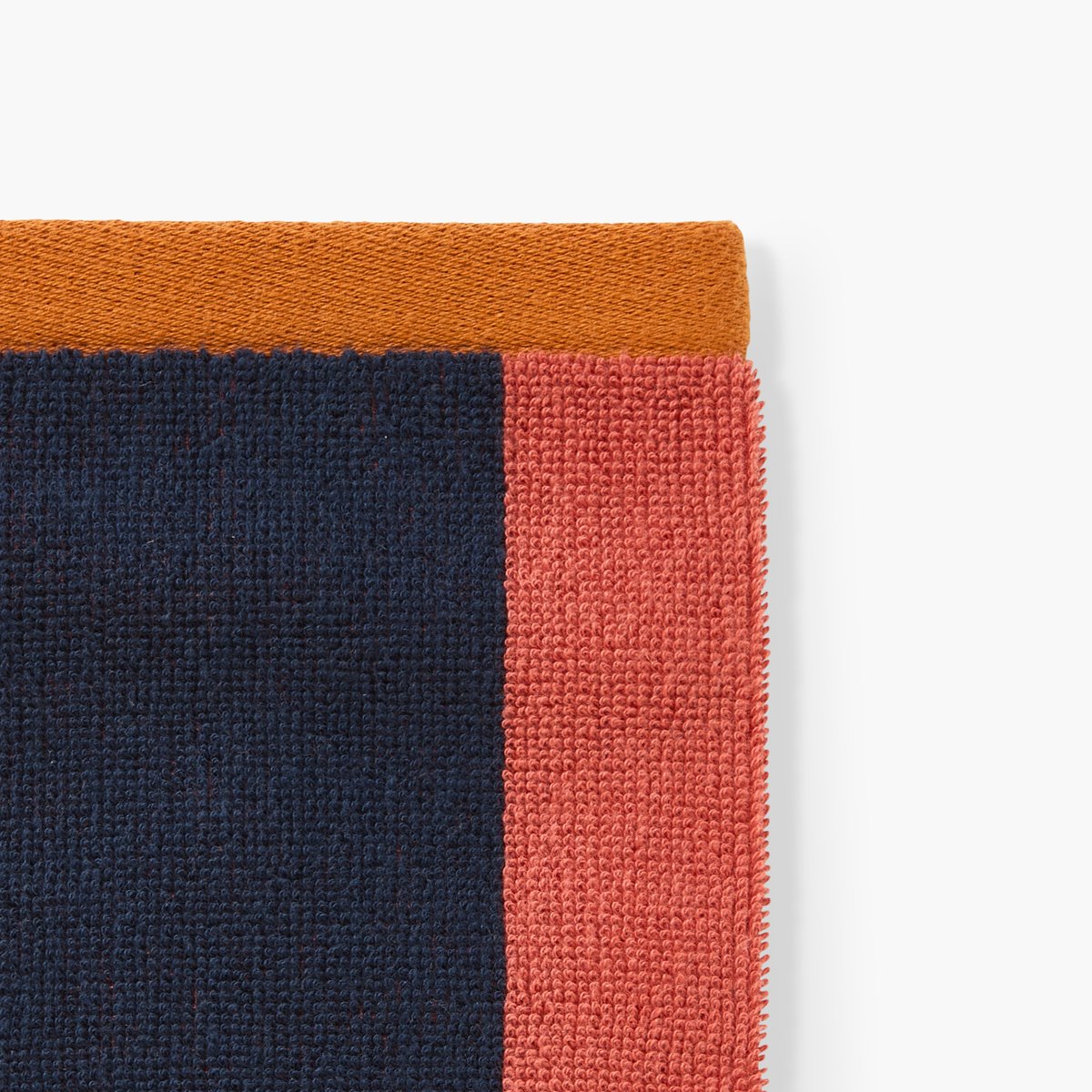 Gant de toilette coton ORINE marine, CARRE BLANC