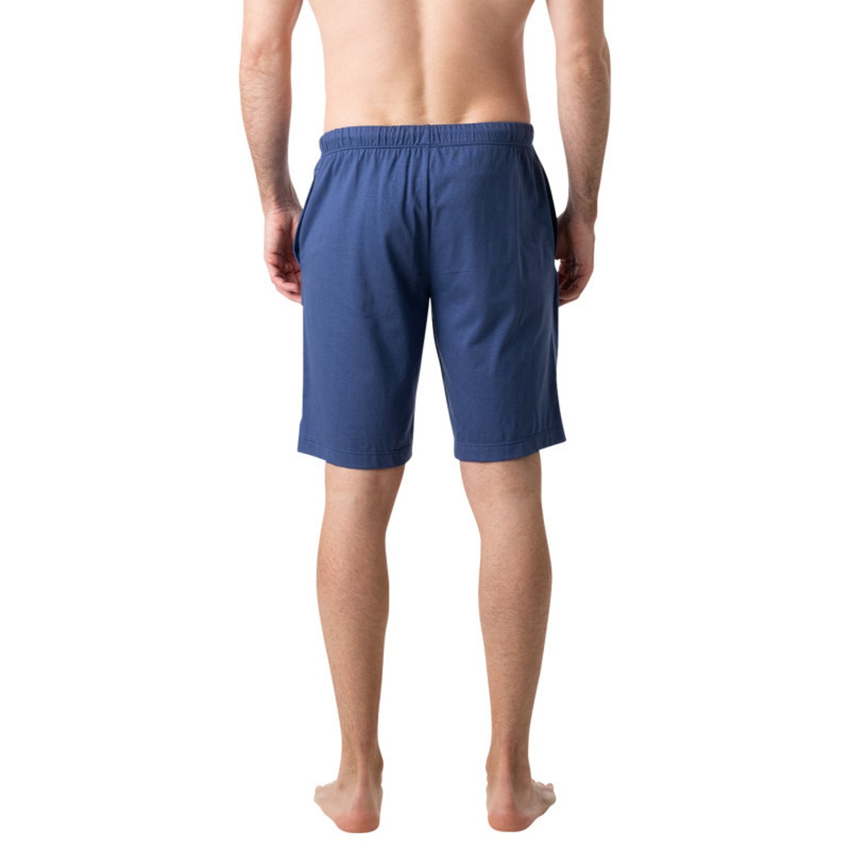 Pyjama court en coton bleu marine à minis motifs avec un col rond marine, EMINENCE