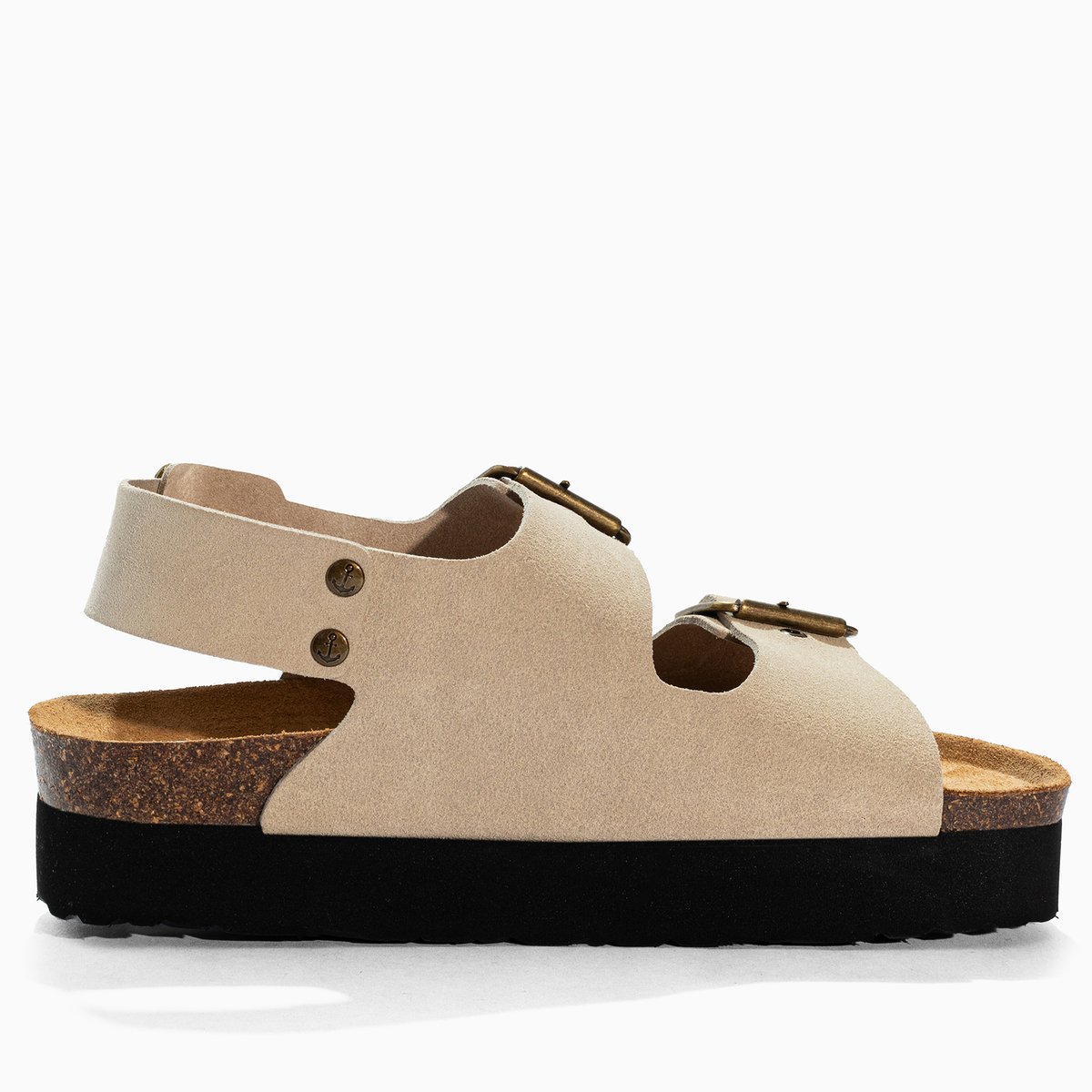 Sandales en cuir suédé ROSA beige, BAYTON