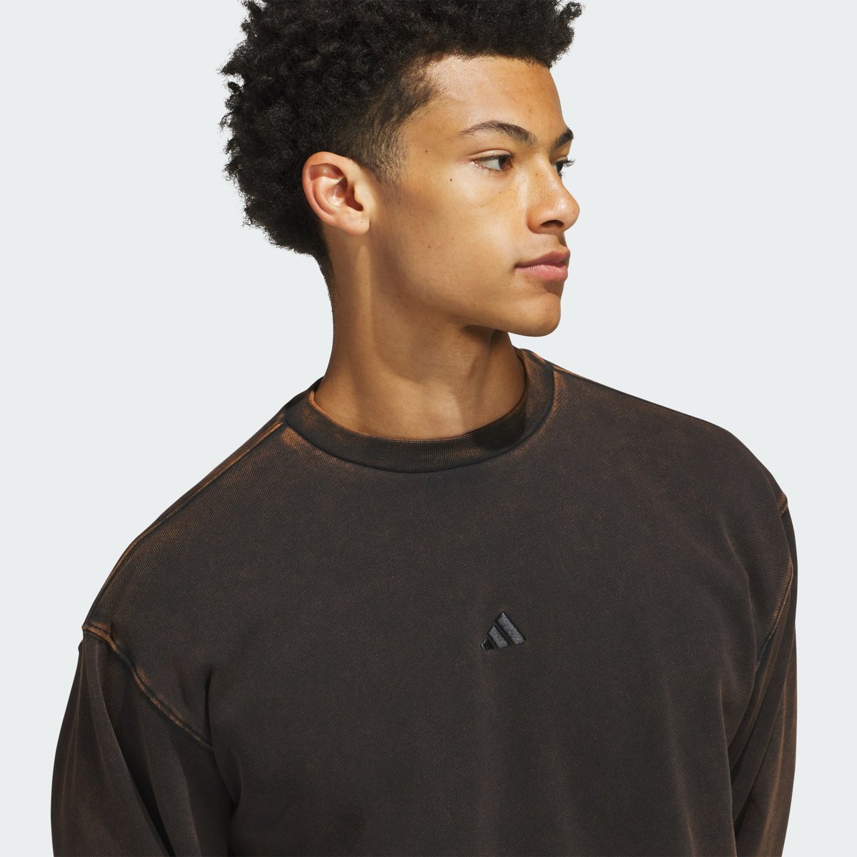 Sweat-Shirt Ras-Du-Cou Molleton Délavé Adidas Sweat-Shirt Ras-Du-Cou Molleton Délavé Adidas black, adidas Performance