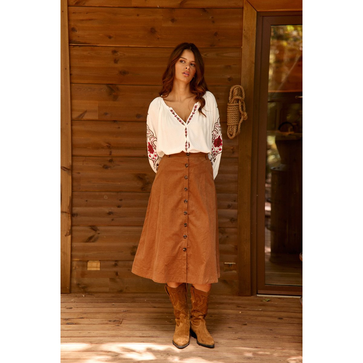 BLOUSE imprimé ethnique BARLY 11-ecru, LA PETITE ETOILE