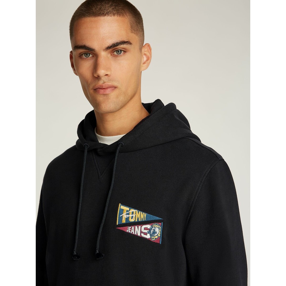 Hooded Sweatshirt with Back Logo black, TOMMY JEANS