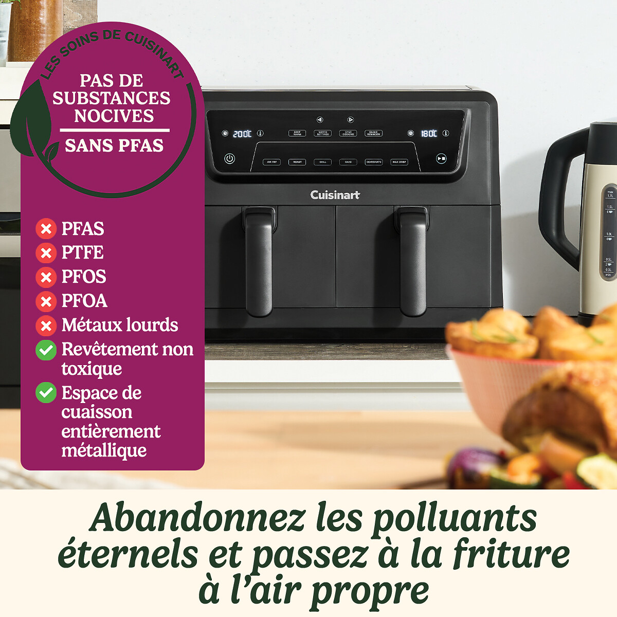 Airfryer 2 manden 10,4 L AFD10OBLE zwart, CUISINART
