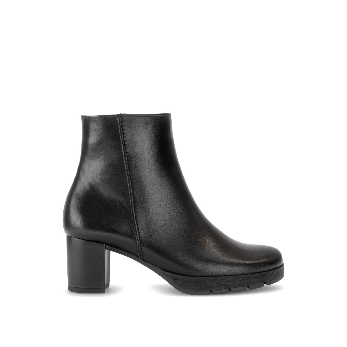 Bottines en cuir lisse à talon décroché noir lisse, GABOR