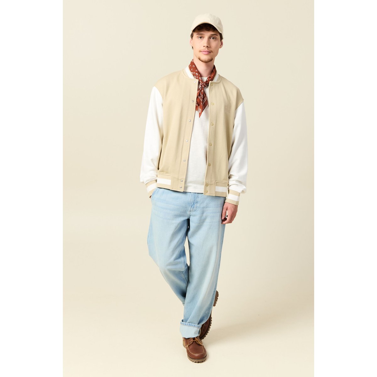 Veste sweat manches longues ecru, BONOBO