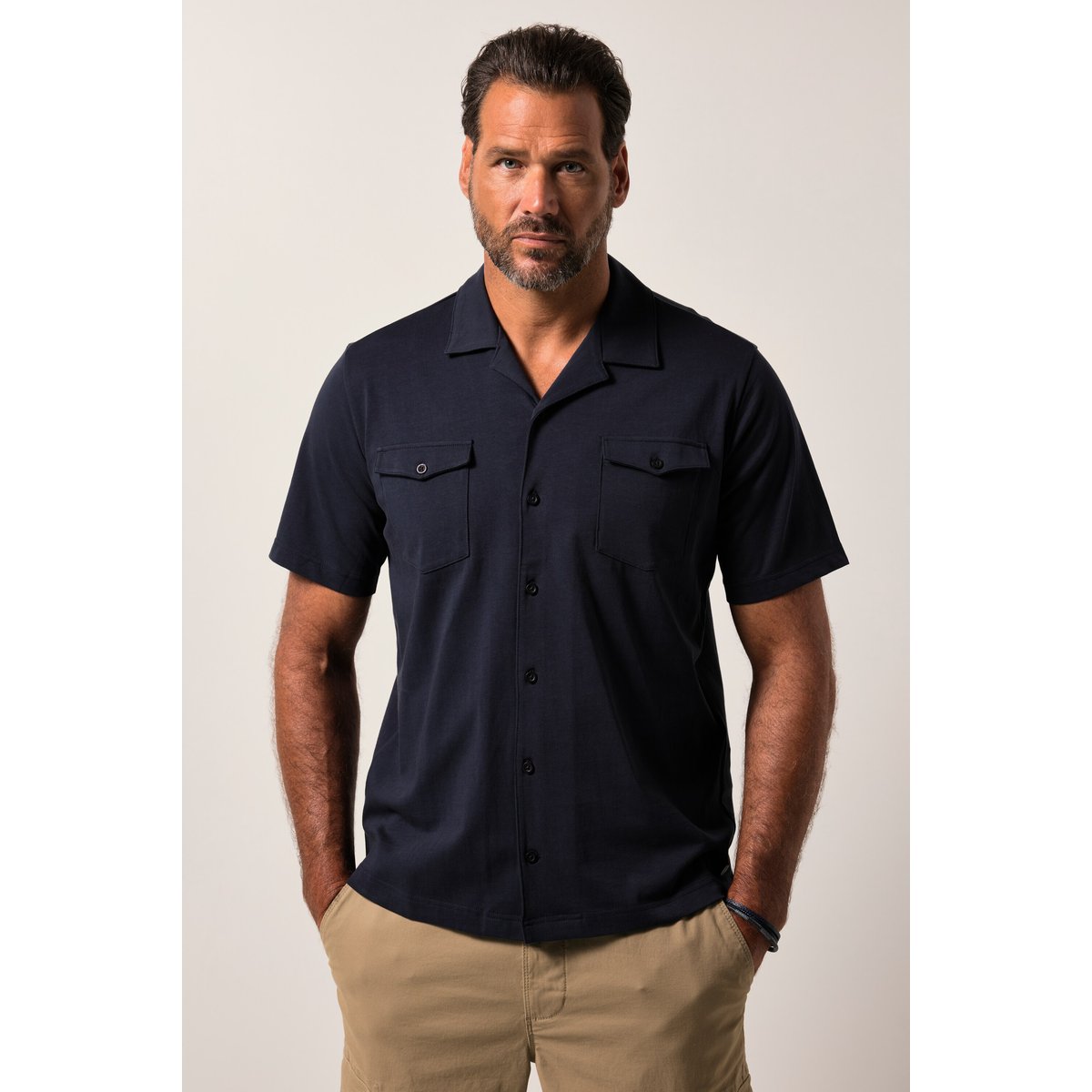 Chemise en jersey bleu marine, JP1880