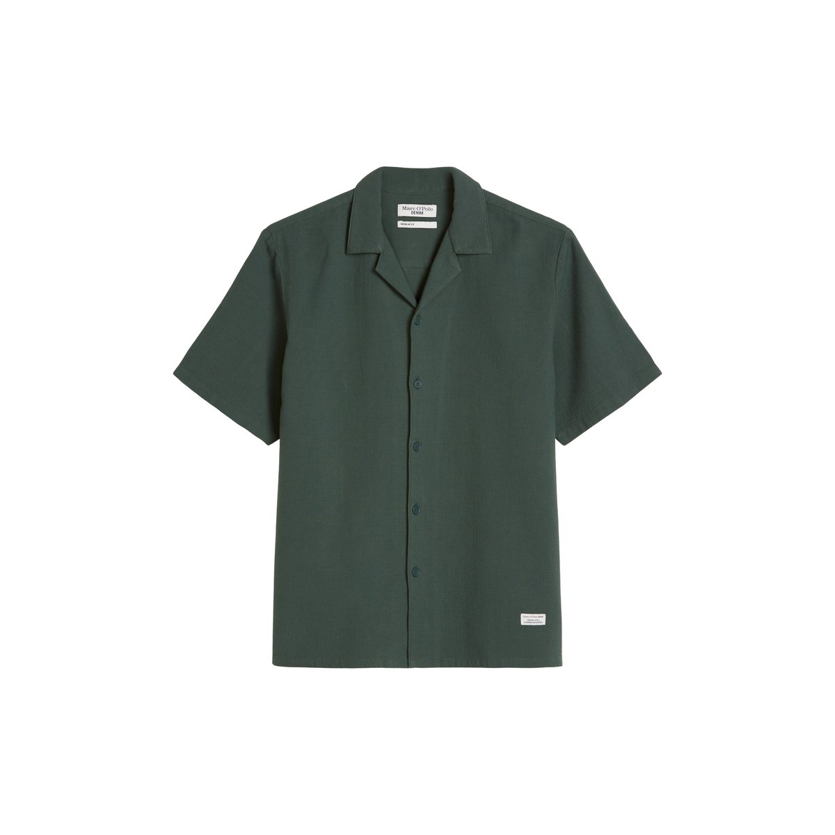 Chemise à manches courtes regular en sergé de coton bio double épaisseur vert, MARC O’POLO DENIM