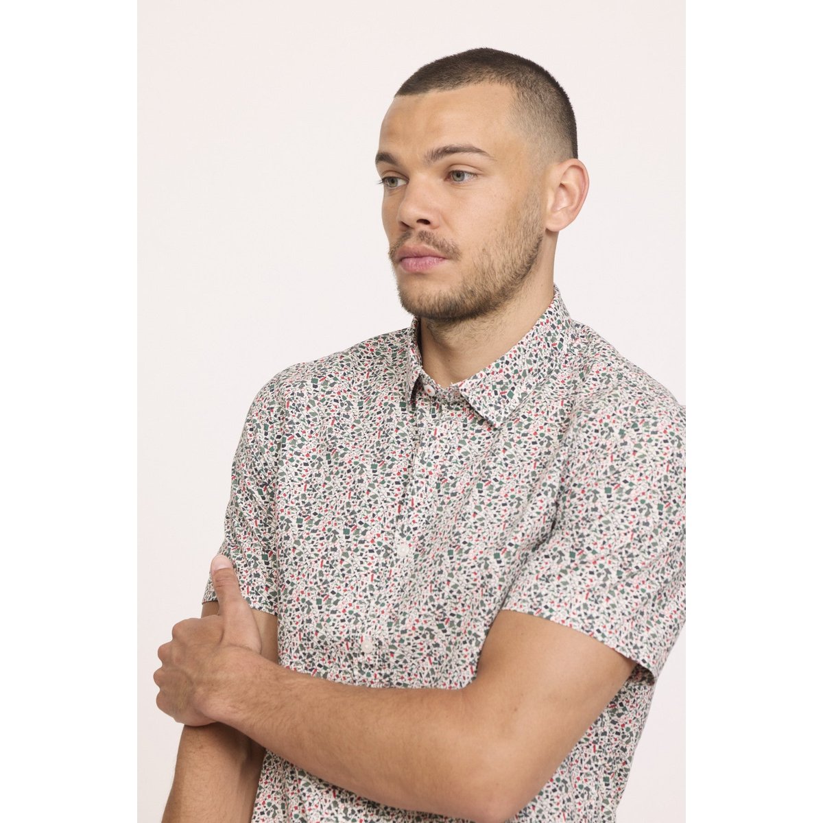 Chemise manches courtes coton regular DOMIL vert, LEE COOPER