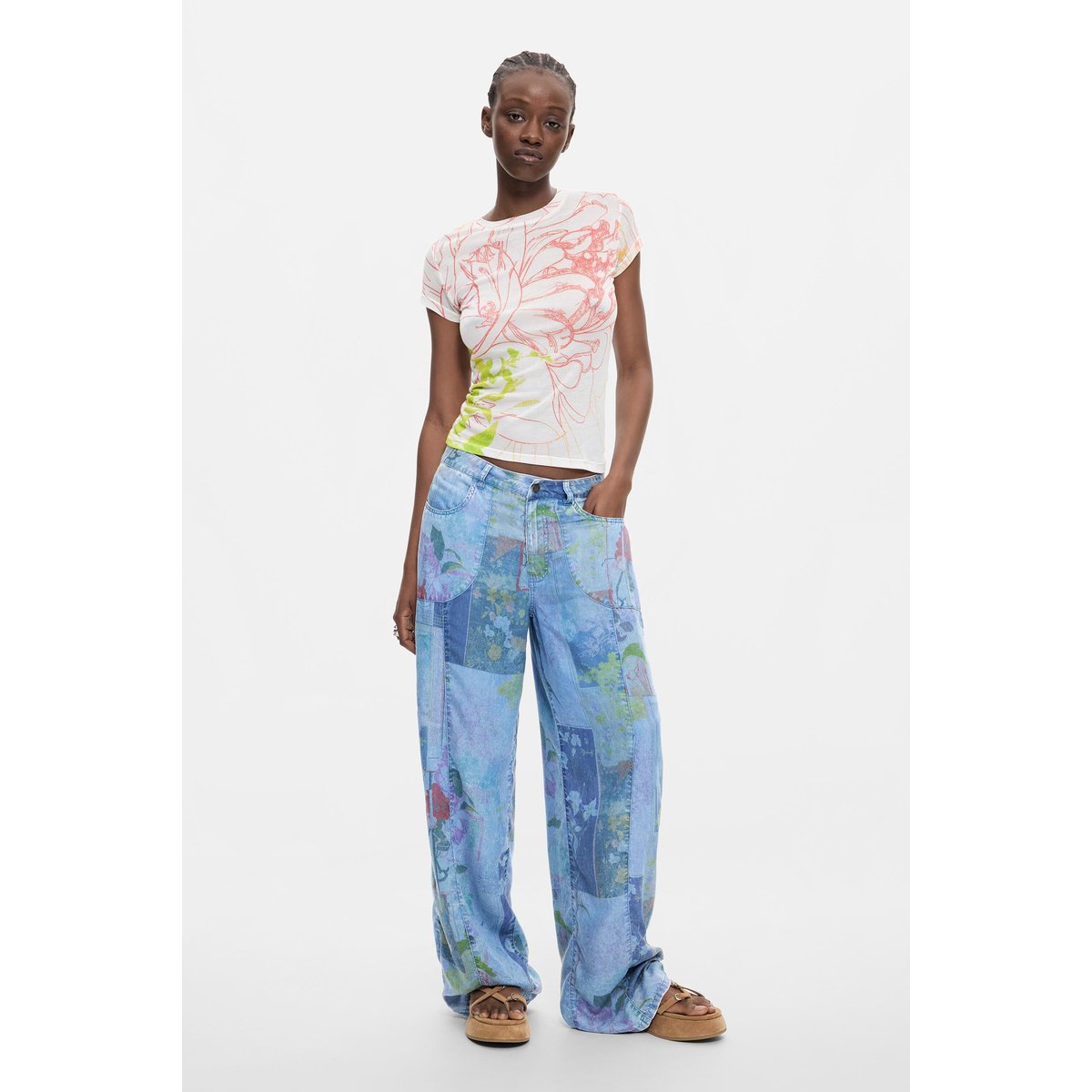 Pantalon en jean regular en lyocell bleu, DESIGUAL