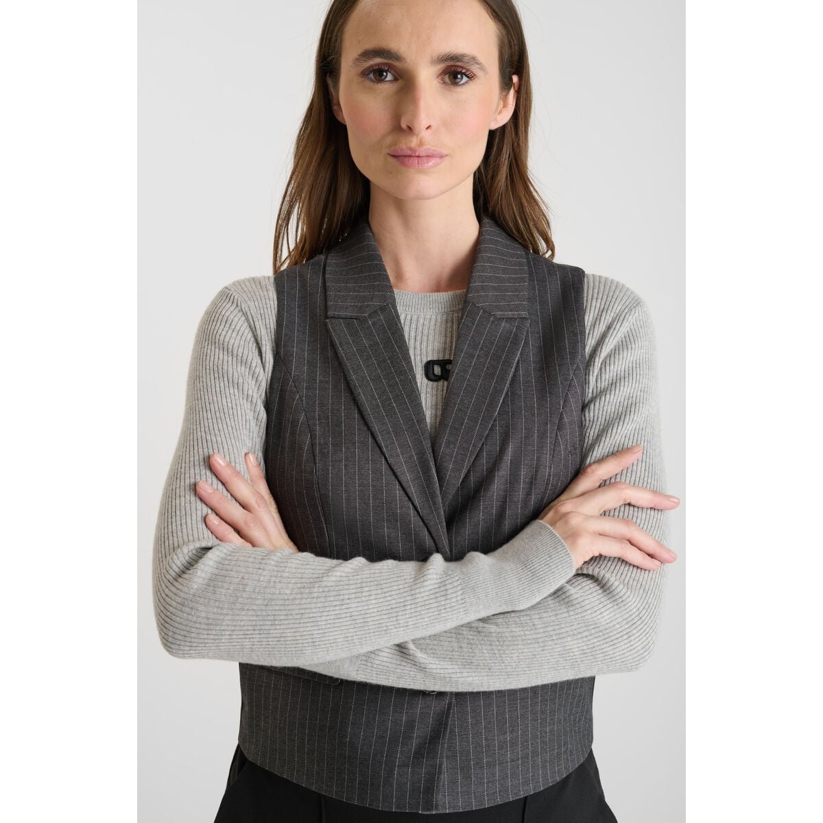 Gilet sans manches ESY grey, LE TEMPS DES CERISES
