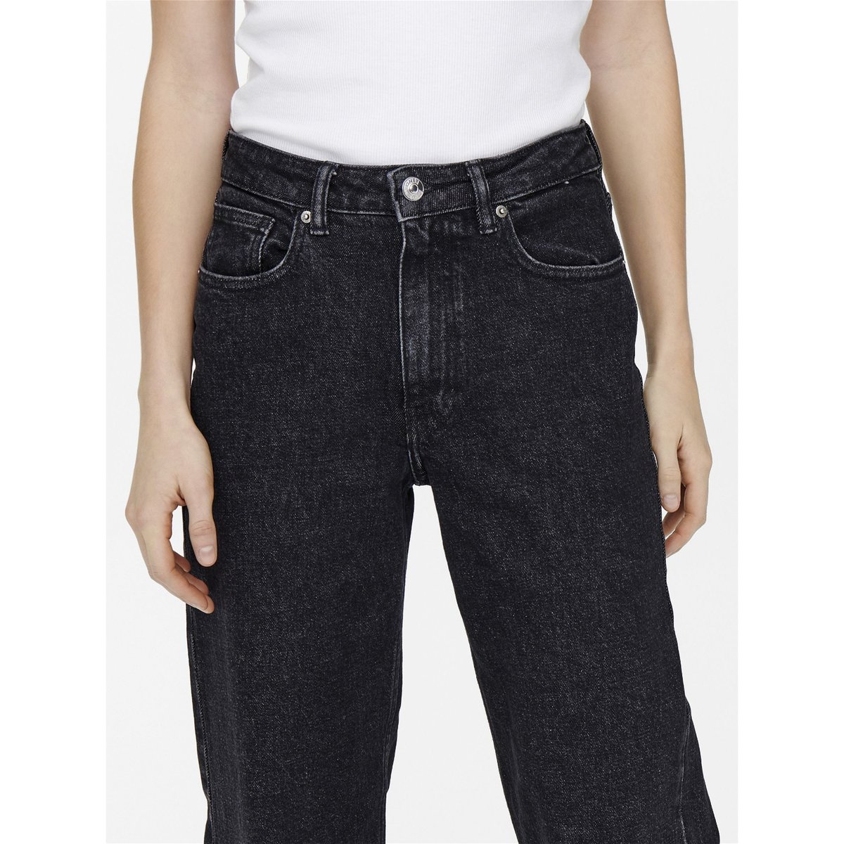 Jean À Jambe Large black denim, ONLY