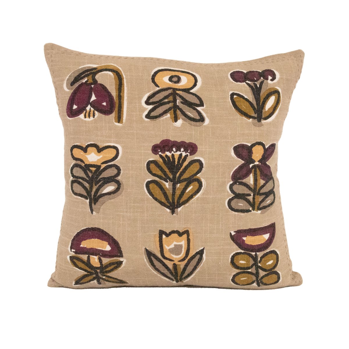 Coussin motif fleur design lin, SUD ETOFFE
