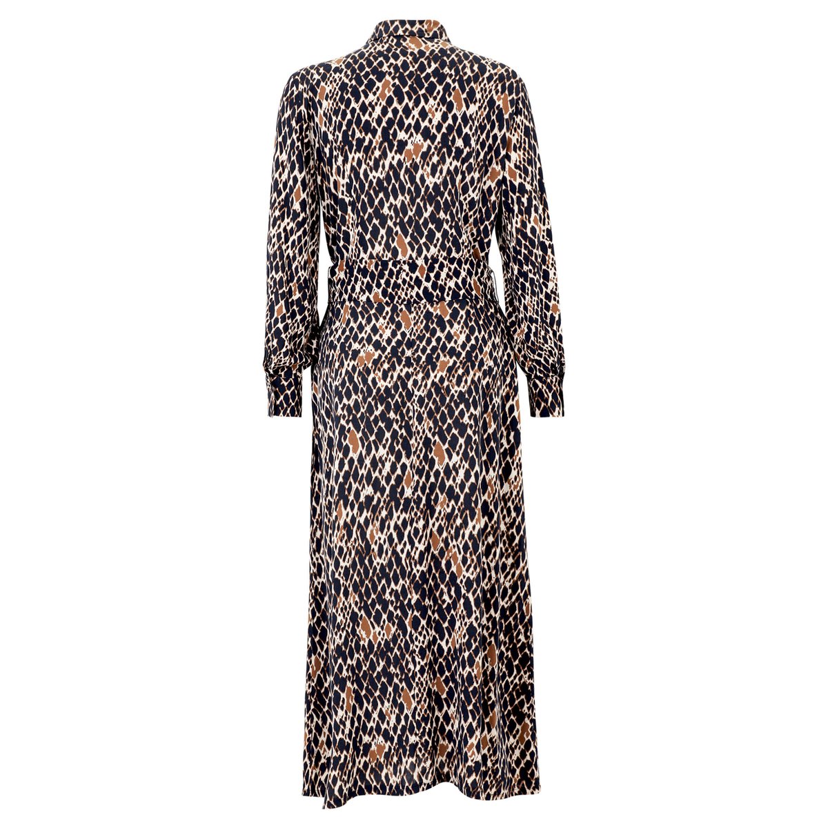 Robe-chemisier à ceinture à nouer dark blue/brown, BETTY BARCLAY