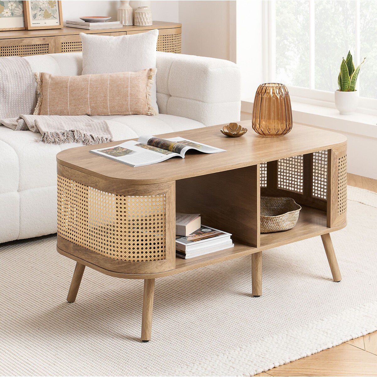 Naya Rattan Coffee Table natural oak, SO'HOME