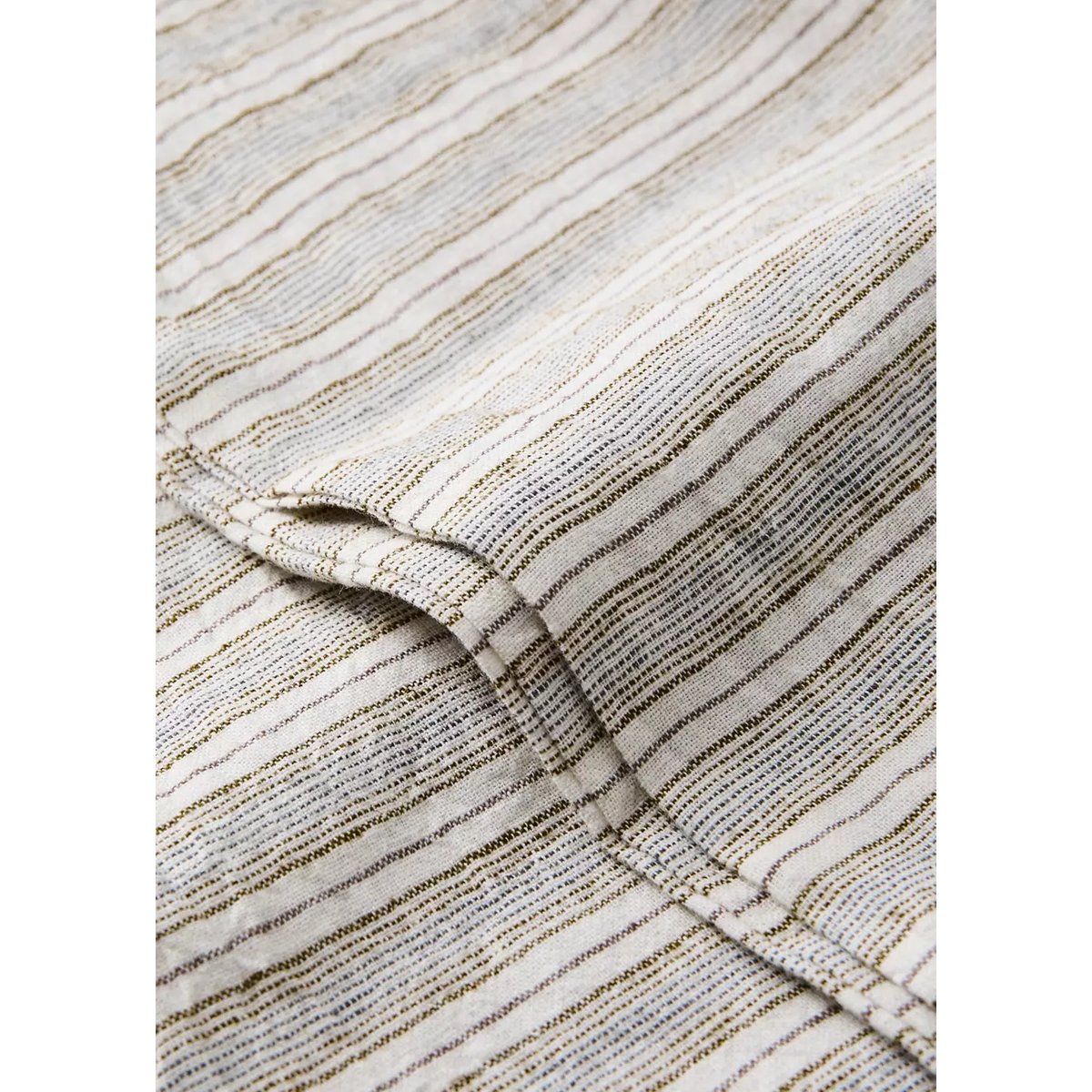 Taie d’oreiller lin coton à rayures 45x110 cm sable, MANGO HOME