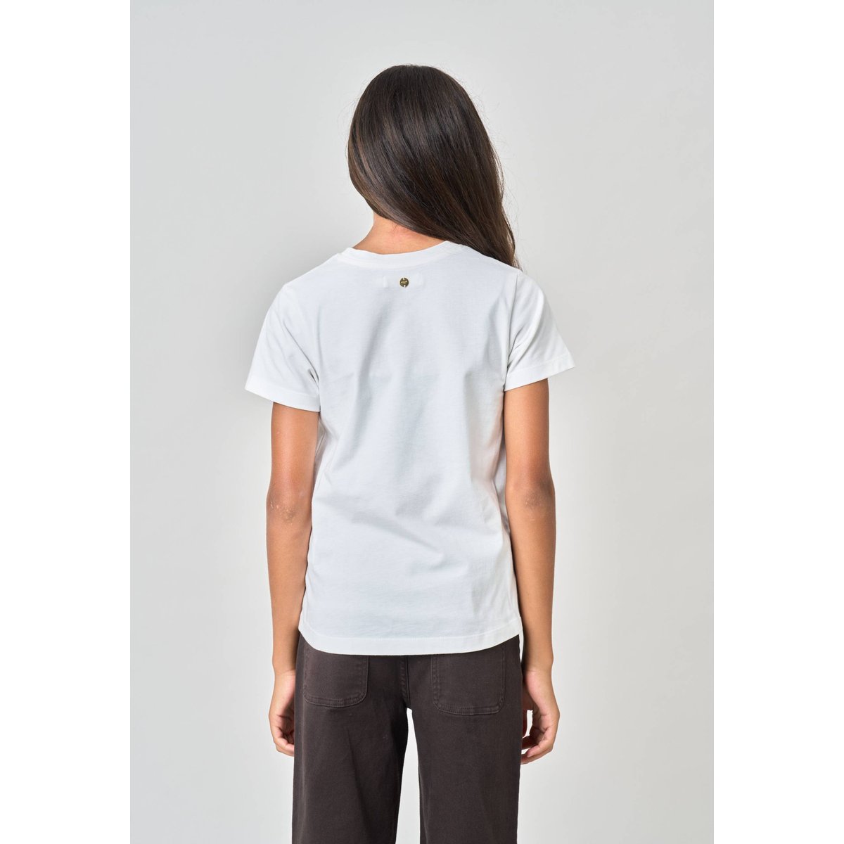 T-shirt regular fille en 100% coton inscription amour en léopard LYANA off white, DEELUXE