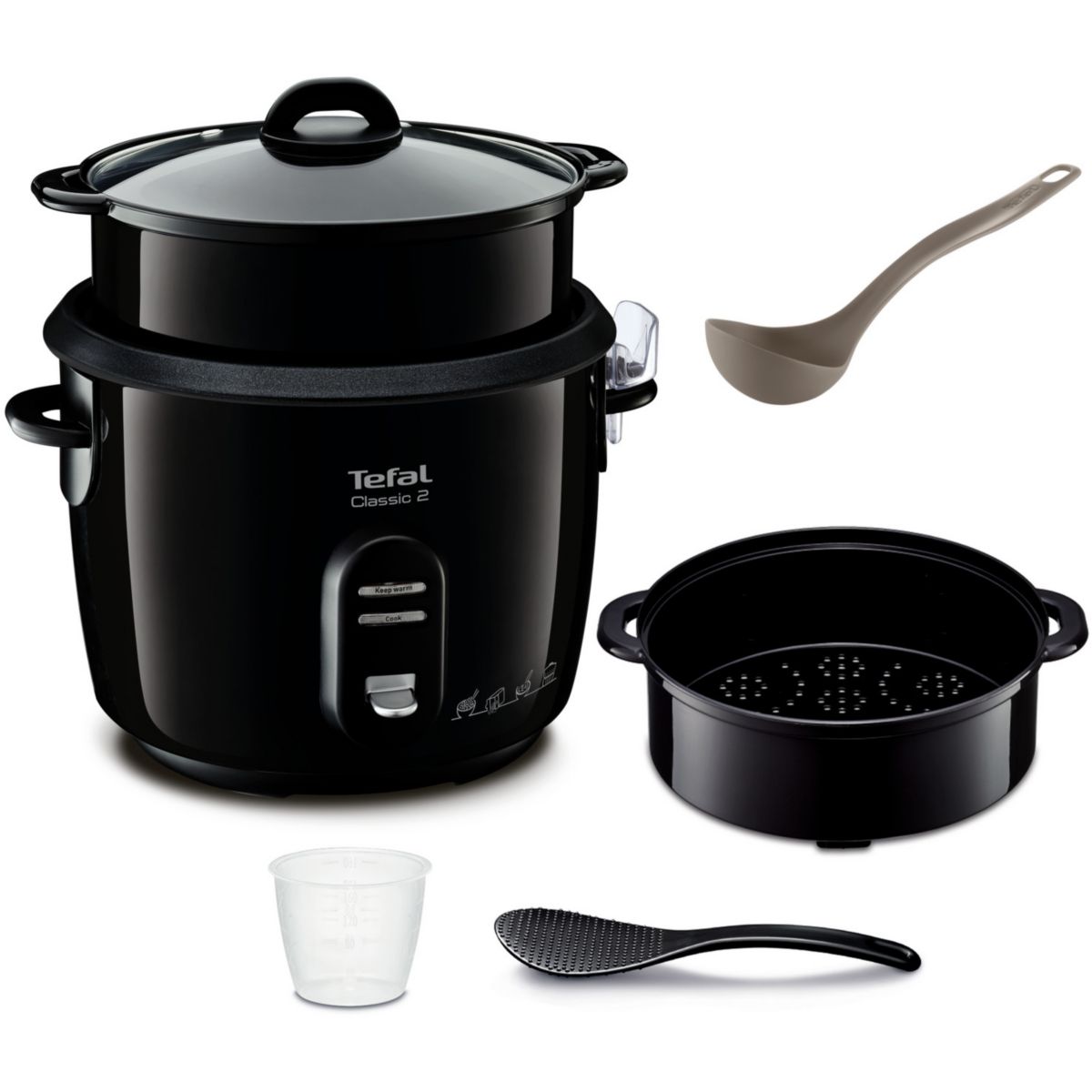 Cuiseur riz YY4351FB Classic 5L+ panier vapeur couleur unique, TEFAL