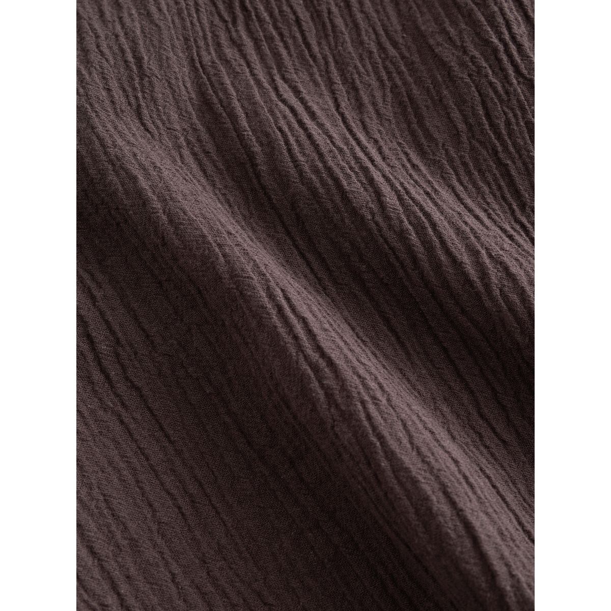 Chemise texturée manches courtes en lin marron chocolat, NEXT