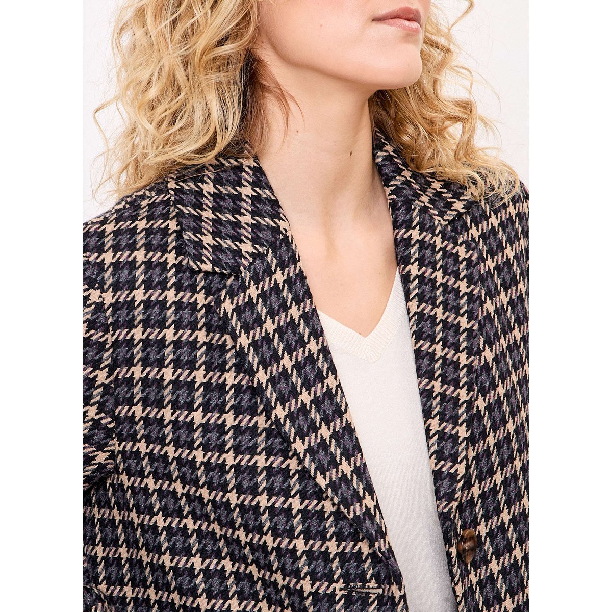 Manteau droit lainage AUDREY gris bordeaux, LA FIANCÉE