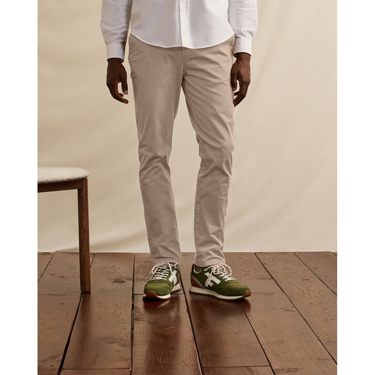 Chino coupe ajustée beige clair, FAGUO