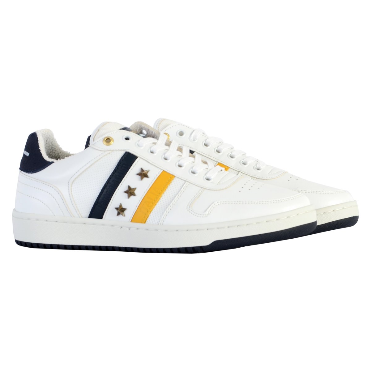 Basket Cuir Pantofola D'oro Bolzano Uomo Low blanc brillant, PANTOFOLA D'ORO