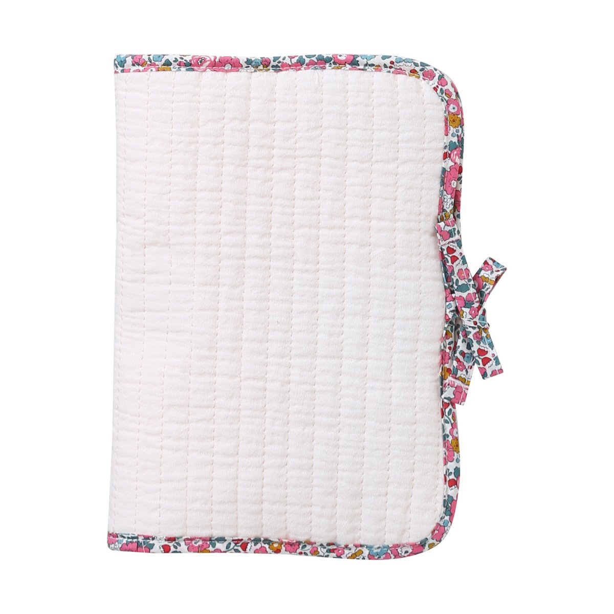 Protège carnet de santé en gaze de coton et Liberty rose pâle, ENVIE DE FRAISE