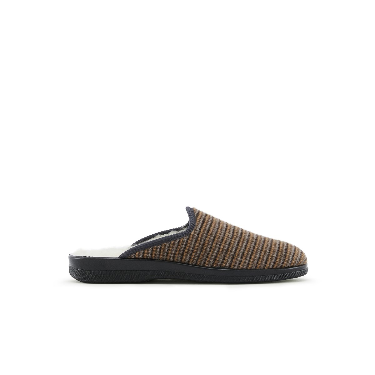 Mules mixtes fourrées pied-de-poule beige, PEDICONFORT