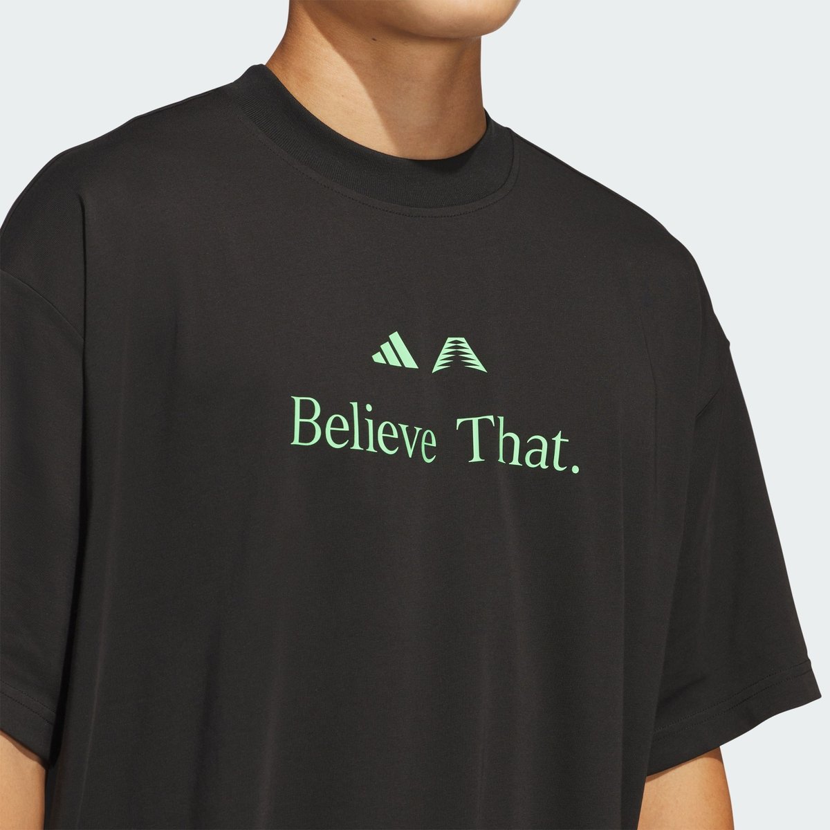 T-Shirt Anthony Edwards Believe That black / screaming green, adidas Performance