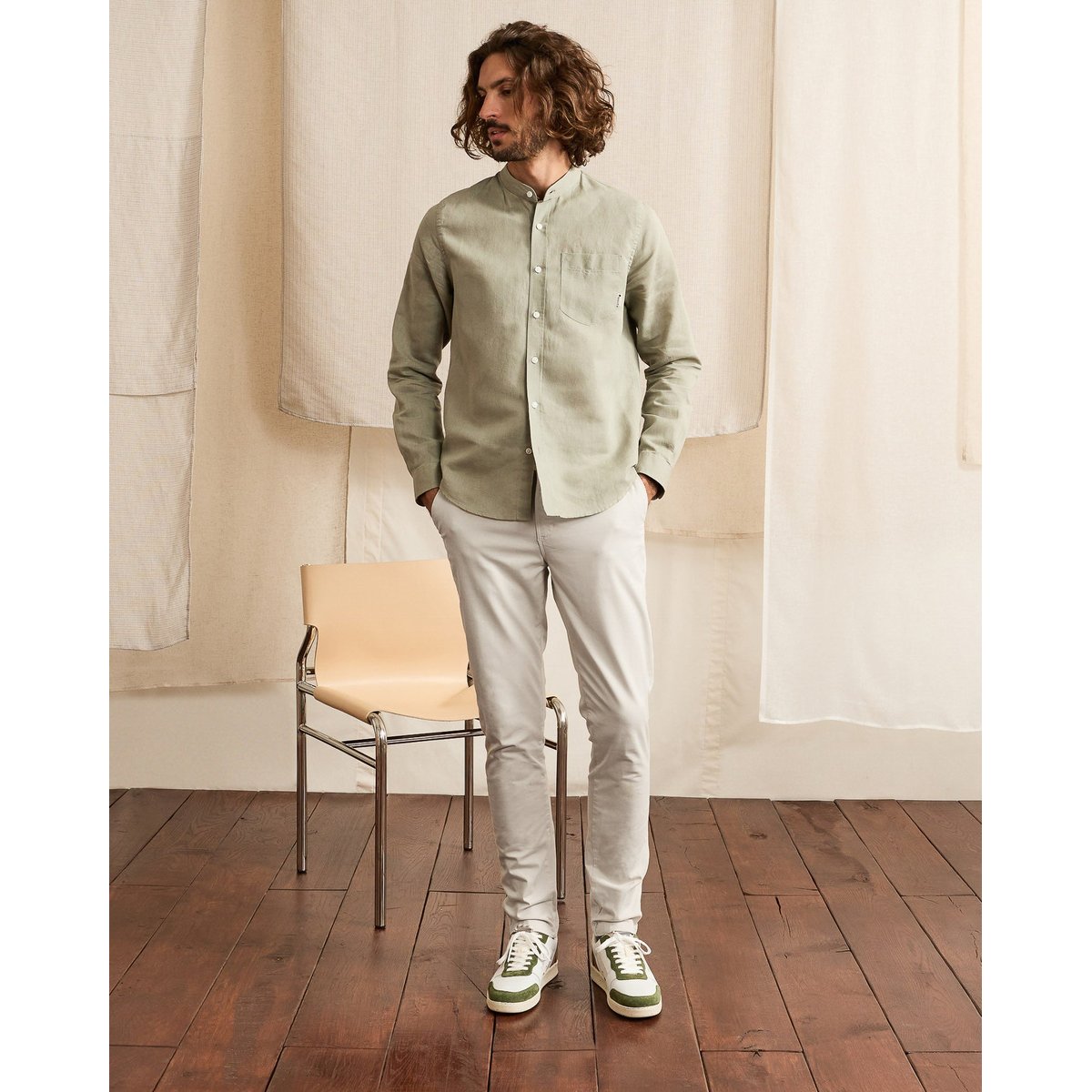 Chino coupe fuselée BRIX ecru, FAGUO