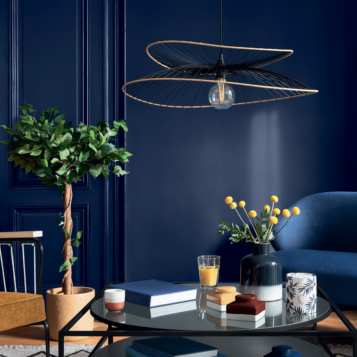 Suspension filaire métal ALARA noir, ATMOSPHERA