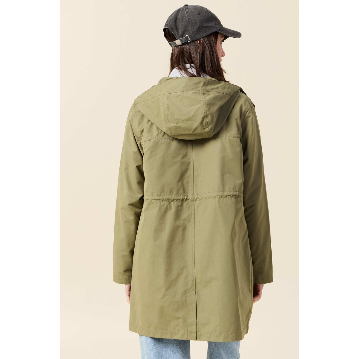 Parka longue à capuche vert kaki, BONOBO