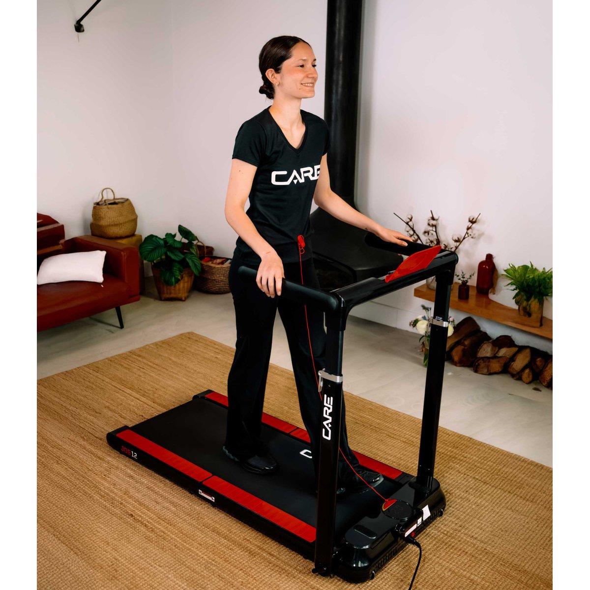 Tapis de course - 12km/h - CARE - JOG 12 noir, CARE FITNESS