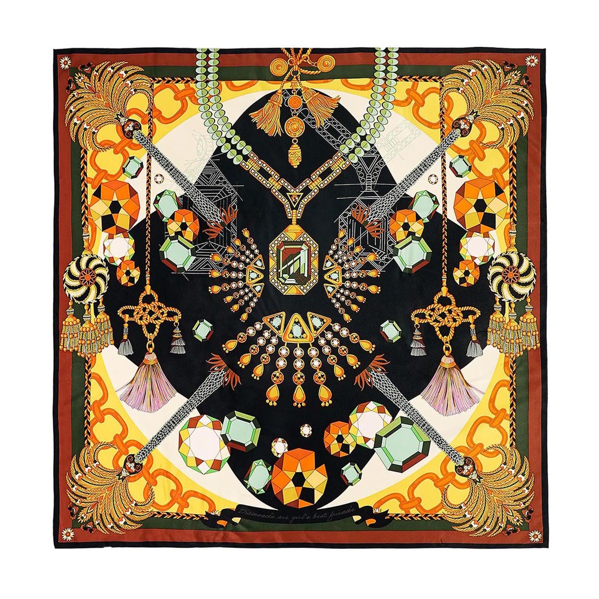 Foulard Medium à motifs DIAMONDS noir, WILD