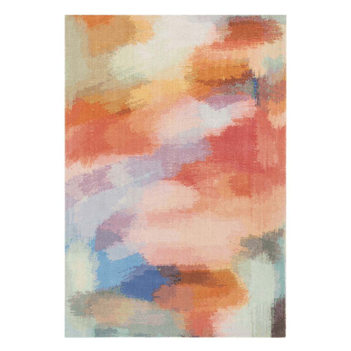 Watercolour Effect Patterned Rug in 100% Wool multi-coloured, ÉDITÉ