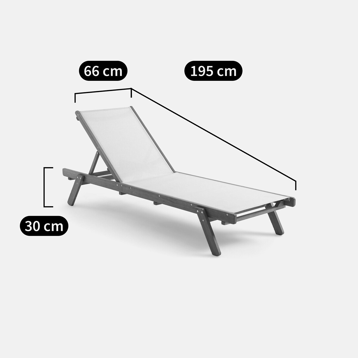 Aurette Sun Lounger natural beige wood, LA REDOUTE INTERIEURS