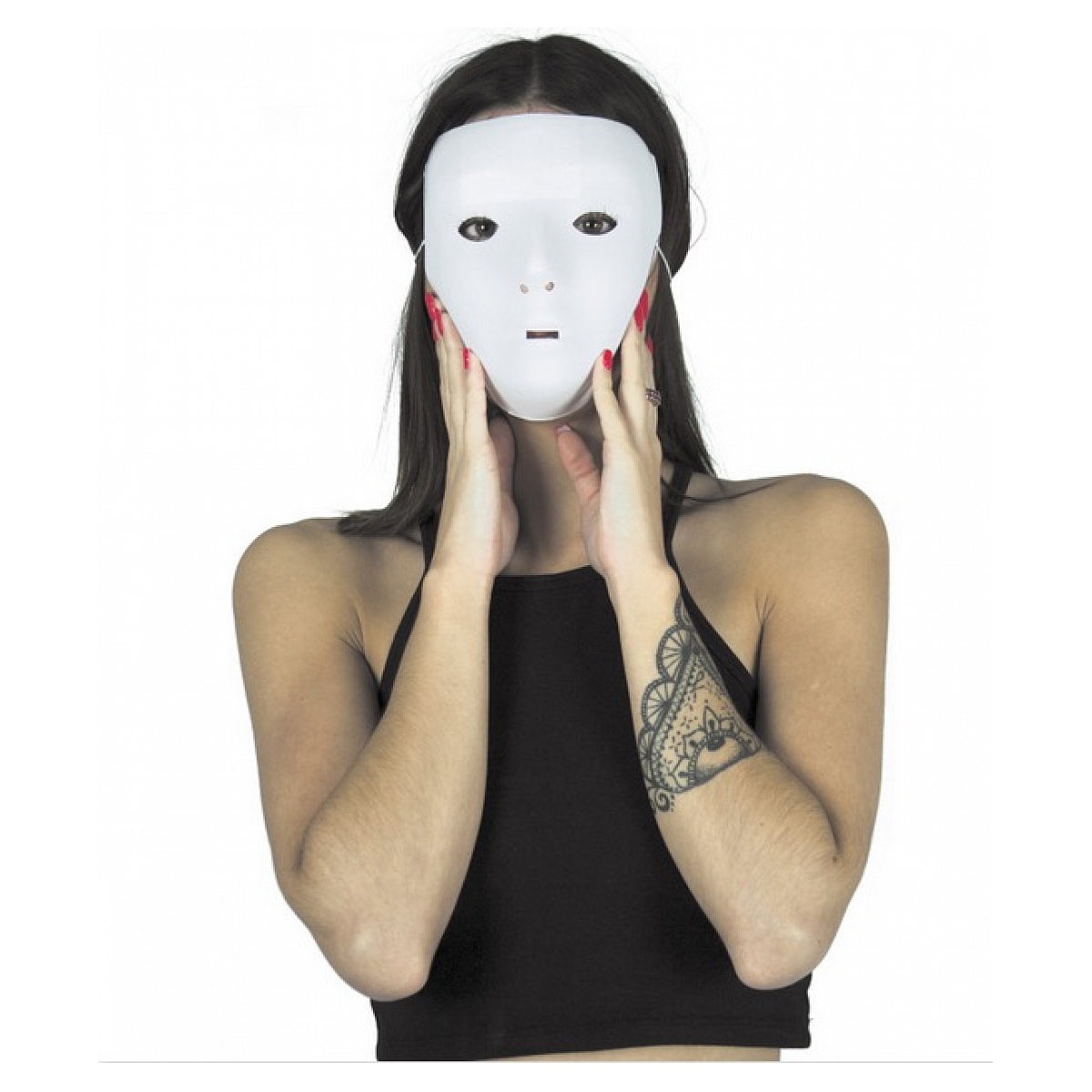 Masque blanc a peindre - 1 piece couleur unique, PARTY PRO