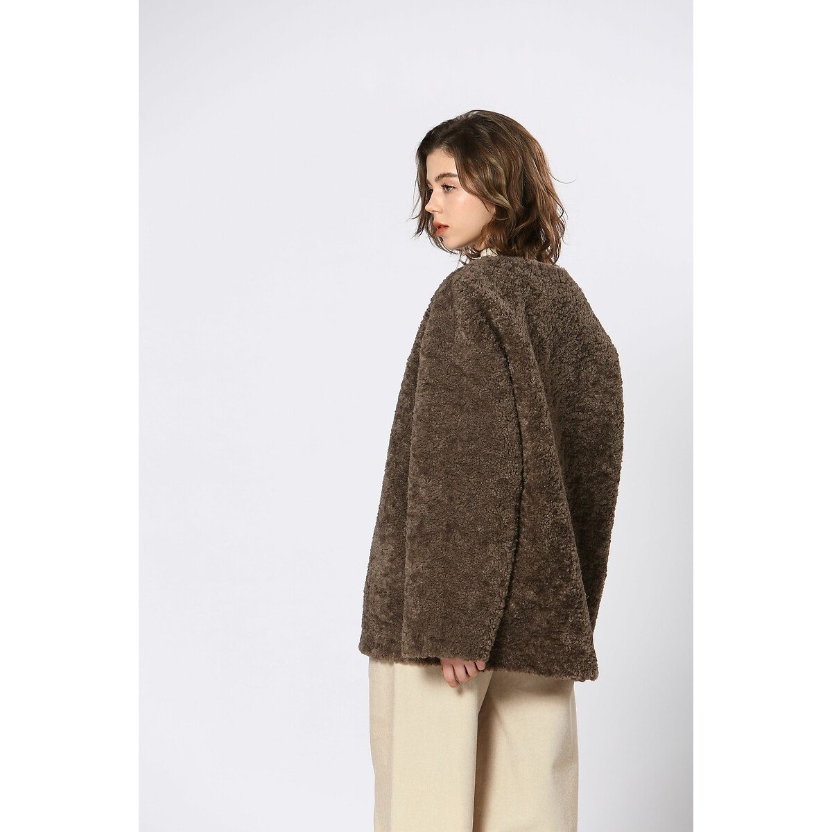 Sherpa Mid-Length Coat brown, SEE U SOON