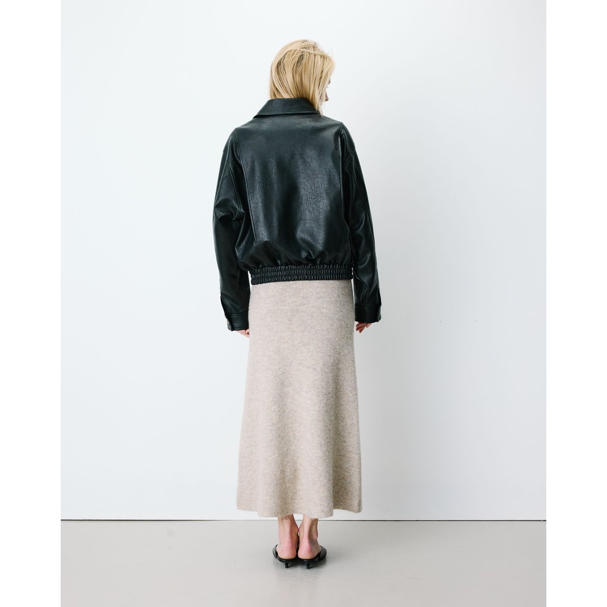 Blouson oversize similicuir à poches noir Axel noir, GRACE & MILA