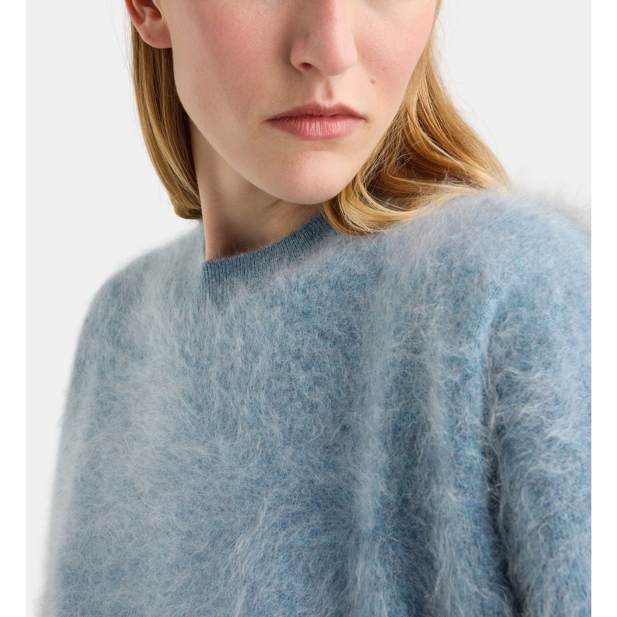 Pull droit folie en cachemire extra doux bleu canard, GALERIES LAFAYETTE