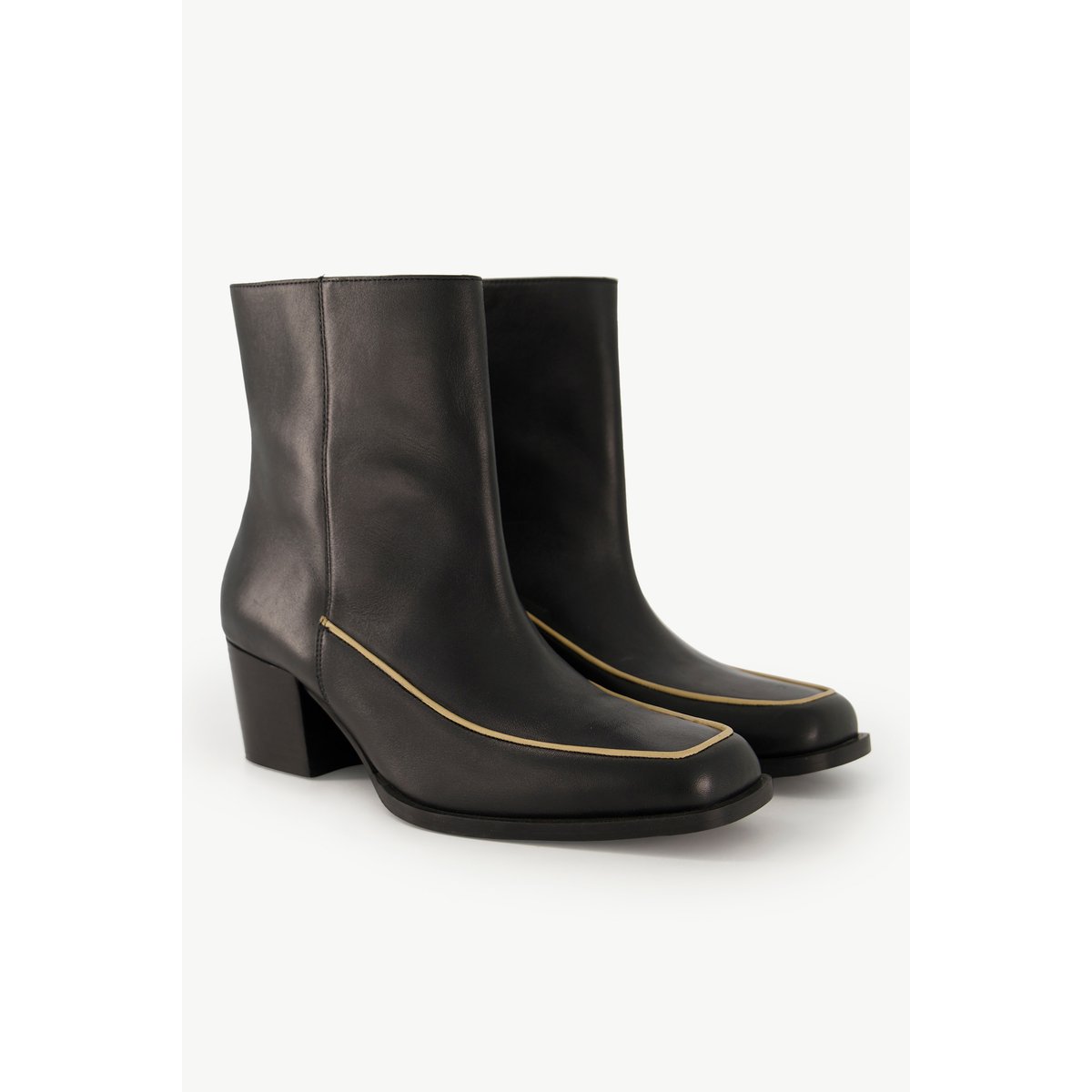 Bottines en cuir , pied large noir, ULLA POPKEN