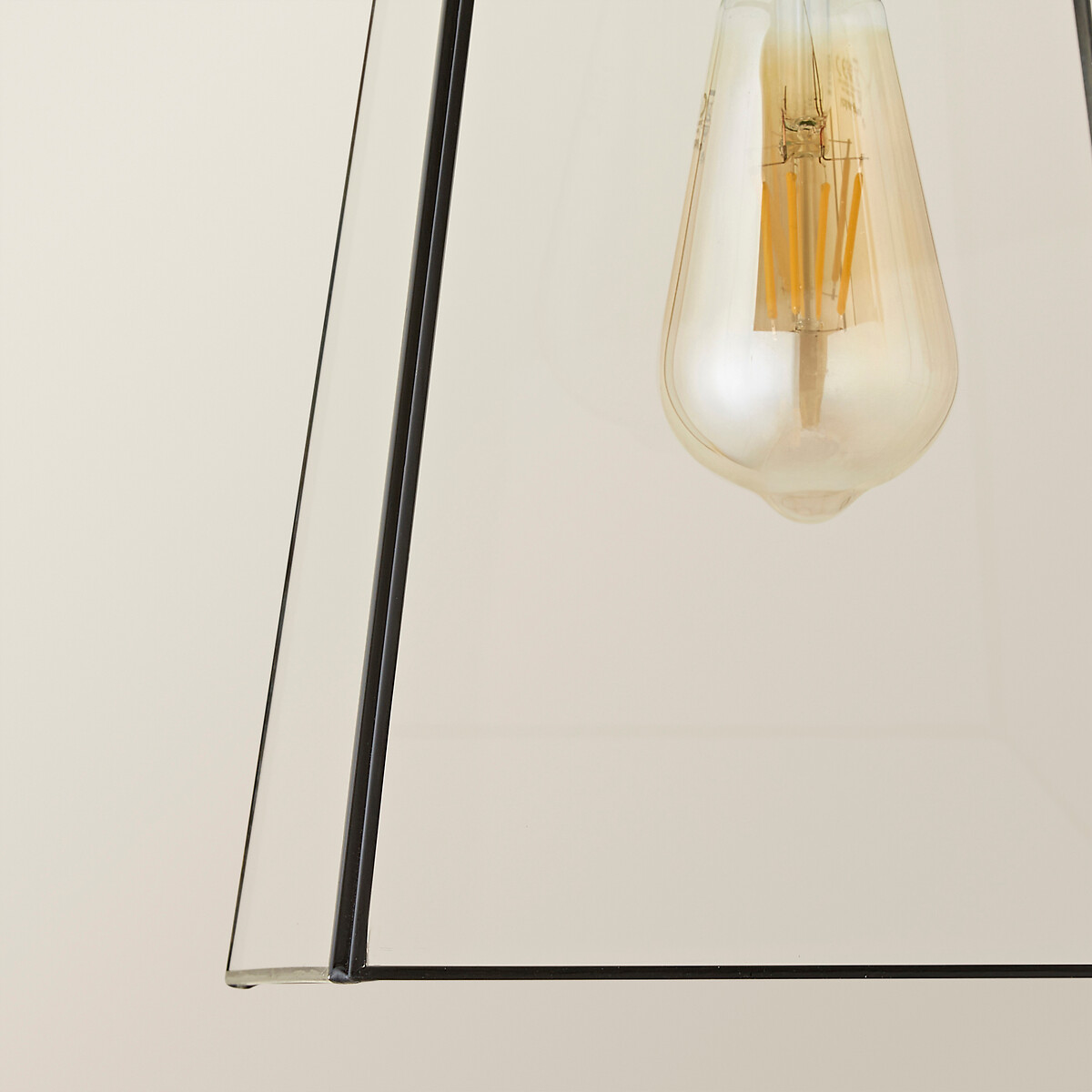 Sylvia Glass Lantern Pendant Light in Matte Black black, ÉDITÉ