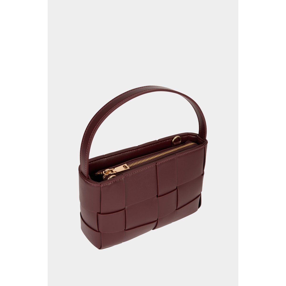 Sac tressé similicuir bordeaux, MORGAN