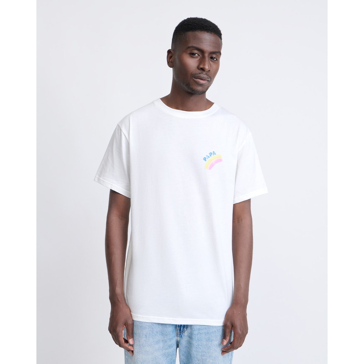 T-shirt Papa rainbow en coton bio blanc, EMOI EMOI
