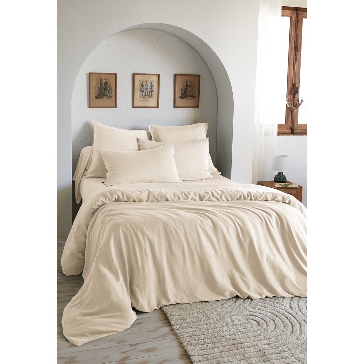 Housse de couette Lyocell uni Collection Lysandre beige, EDEN