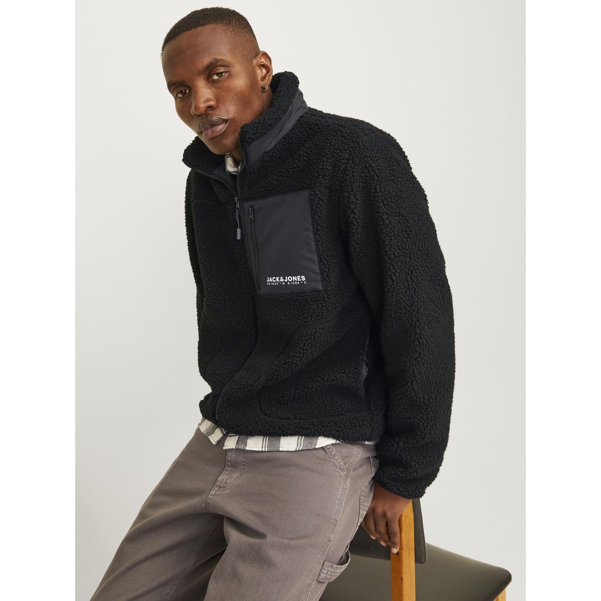 Manteau En Peluche black, JACK & JONES