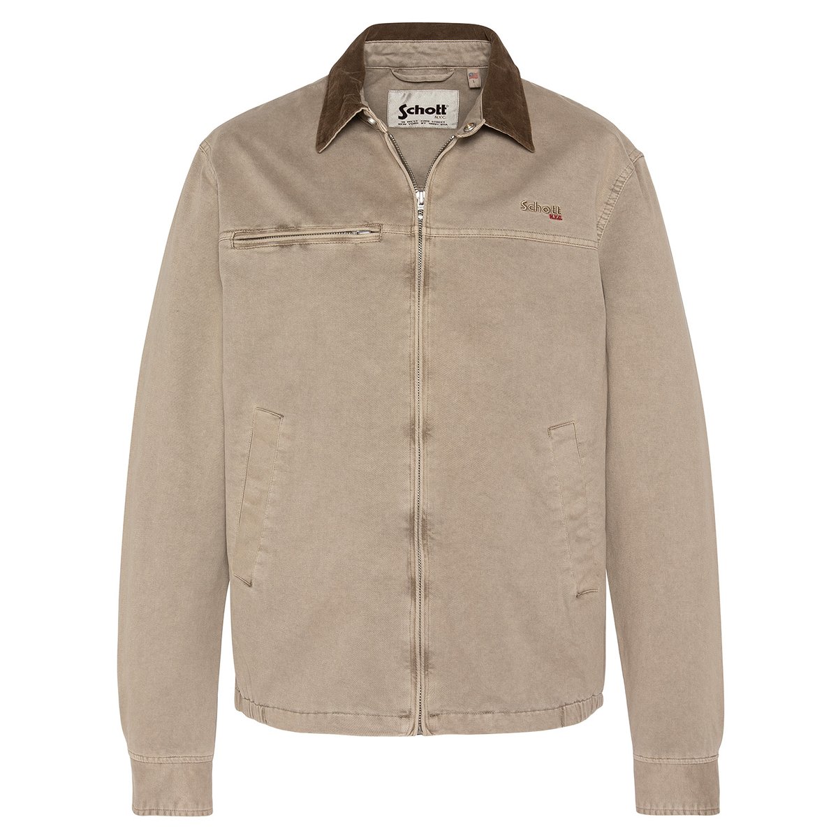 Blouson worker zippé Cadams wash taupe, SCHOTT